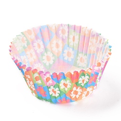 Flower Cupcake Wrappers, DIY Baking Tool, Flower Pattern, 67.5x29.5mm, about 95~100pcs/box