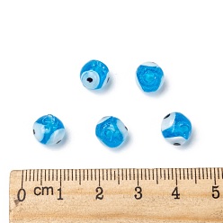 Bleu Ciel Perles lampwork, perles au chalumeau, faits à la main, mauvais œil, bleu ciel, 8mm, Trou: 2mm