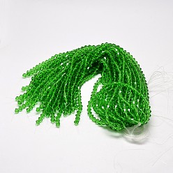 Spring Green Imitate Austrian Crystal Bicone Glass Beads Strands, Grade AA, Faceted, Spring Green, 3x3.5mm, Hole: 0.8mm, about 120~125pcs/strand, 14.8 inch