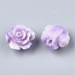 Medium Purple Synthetic Coral Beads, Dyed, Flower, Medium Purple, 10x10x6mm, Hole: 1mm