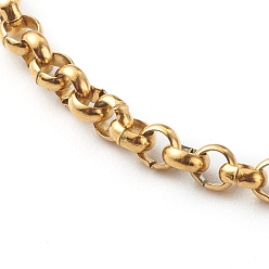 Doré  304 inoxydable bracelets de la chaîne de Rolo d'acier, or, 7-1/2 pouce (19 cm)
