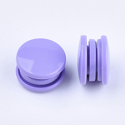 Lilac Resin Snap Fasteners, Raincoat Buttons, Flat Round, Lilac, Cap: 12x6.5mm, Pin: 2mm, Stud: 10.5x3.5mm, Hole: 2mm, Socket: 10.5x3mm, Hole: 2mm