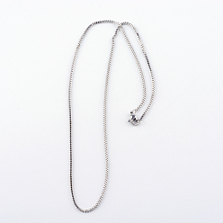 Stainless Steel Color 316 Surgical Stainless Steel Box Chains  Necklaces, Unwelded, with Lobster Claw Clasps, Stainless Steel Color, 19.8 inch(50.5cm)