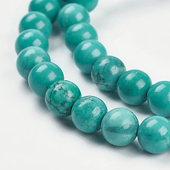 Howlite Natural Magnesite Beads Strands, Dyed & Heated, Round, 6mm, Hole: 1mm, about 65pcs/strand, 15.27 inch(38.8cm)