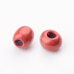 Red 12/0 Grade A Round Glass Seed Beads, Baking Paint, Red, 12/0, 2x1.5mm, Hole: 0.7mm, about 30000pcs/bag