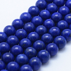 Lapis Lazuli Natural Lapis Lazuli Beads Strands, Grade AA, Round, 8mm, Hole: 1mm, about 46~49pcs/strand, 15.5 inch(39.5cm)