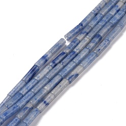 Синий Авантюрин Природные голубые авантюрин бисером пряди, колонка, 13x4 мм, отверстие : 1.4 мм, около 28 шт / нитка, 15.20'' (38.6~39.1 см)