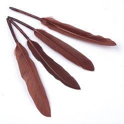 Седло Коричневый Аксессуары костюма гуся перо, окрашенные, седло коричневый, 100~175x13~25 мм