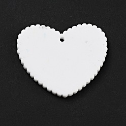 Noir Pendentifs acryliques imprimés, coeur avec motif imprimé léopard, noir, 26x31.5x2mm, Trou: 1.5mm