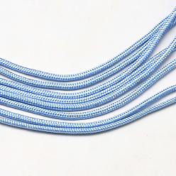 Light Blue Polyester & Spandex Cord Ropes, 16-Ply, Light Blue, 2mm, about 109.36 yards(100m)/bundle