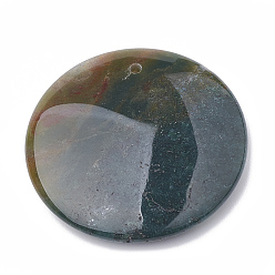 Indian Agate Natural Indian Agate Pendants, Flat Round, 41x7.5~8mm, Hole: 1.5mm
