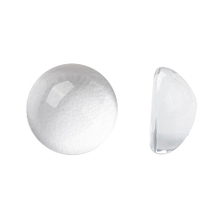 Clear Transparent Half Round Glass Cabochons, Clear, 8x4.5mm