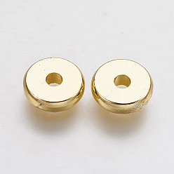 Real 18K Gold Plated Brass Spacer Beads, Real 24K Gold Plated, Donut, 8x2mm, Hole: 2mm