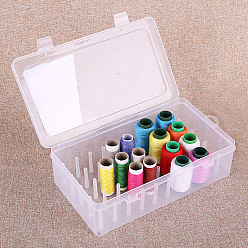 Clear Transparent Plastic Boxes, Storage Container, for 42 Spools Sewing Thread, Clear, 24.5x14x6.5cm