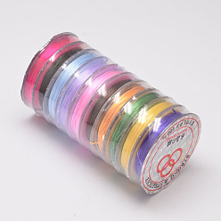 Colorful Flat Elastic Crystal String, Elastic Beading Thread, for Stretch Bracelet Making, Colorful, 0.8mm, about 10.93 yards(10m)/roll