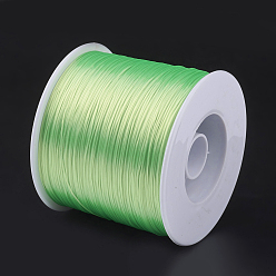 Lawn Green Korean Flat Elastic Crystal String, Elastic Beading Thread, for Stretch Bracelet Making, Lawn Green, 0.5mm, about 546.8 yards(500m)/roll