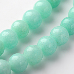 Other Jade Natural & Dyed Jade Beads Strands, Imitation Amazonite, Round, 8mm, Hole: 1mm, 15~16 inch