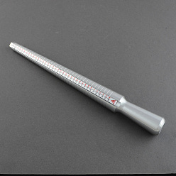 Stainless Steel Color Hollow Aluminium Ring Size Sticks,  Ring Mandrel for DIY Jewelry Ring Making, Stainless Steel Color, 250x25mm