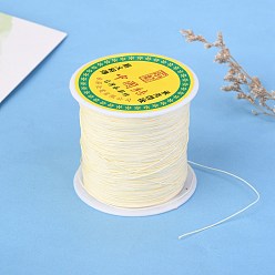 Lemon Chiffon Braided Nylon Thread, Chinese Knotting Cord Beading Cord for Beading Jewelry Making, Lemon Chiffon, 0.5mm, about 150yards/roll