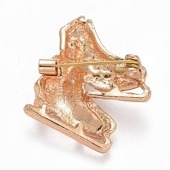 Black Skating Shoes Enamel Pin, Sport Theme Alloy Badge for Backpack Clothes, Golden, Black, 26x25.5x12mm, Pin: 0.8mm