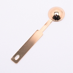 Light Gold Stainless Steel Handle Wax Sealing Stamp Melting Spoon, for Wax Seal Stamp Melting Spoon Wedding Invitations Making, Light Gold, 119x27.5x10mm