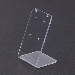 Clear Acrylic Earring Stands Displays, L-shaped, Clear, 3.6x4.95x7cm