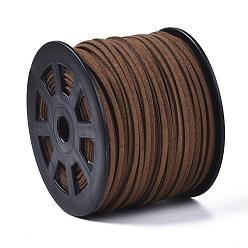 Saddle Brown Faux Suede Cords, Faux Suede Lace, Saddle Brown, 1/8 inch(3mm)x1.5mm, about 100yards/roll(91.44m/roll), 300 feet/roll