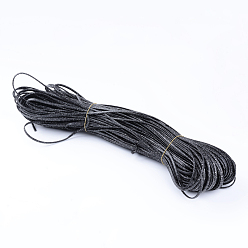 Noir Cordons imitation cuir, noir, 5x2.5~3mm, environ 109.36 yards (100m)/paquet