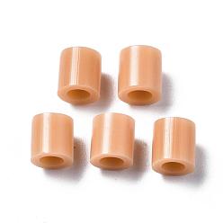 PeachPuff PE Fuse Beads, DIY Melty Beads, Tube, PeachPuff, 5x5mm, Hole: 3mm, about 8000pcs/500g