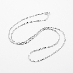 Platinum Sterling Silver Snake Chain Necklaces, with Spring Ring Clasps, Platinum, 19.96 inch(50.7cm)