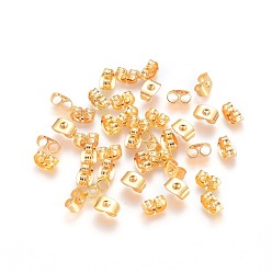 Золотой Орехи железа уха, спинки фрикционных серег для сережек-гвоздиков, золотые, 6x4x3 мм, отверстие : 0.7~1.0 мм