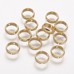 Golden Rack Plating Brass Bead Frames, Long-Lasting Plated, Ring, Golden, 8x2.5mm, Hole: 1mm