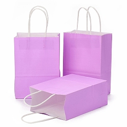 Сливовый Бумажные мешки, подарочные пакеты, сумки для покупок, с ручками, слива, 15x8x21 см