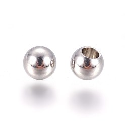 Stainless Steel Color 202 Stainless Steel Cord End Caps, Memory Wire End Caps, Round, Stainless Steel Color, 4x2~3mm, Hole: 2mm