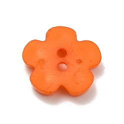 Mixed Color Acrylic Buttons, 2-Hole, Dyed, Flower, Mixed Color, 15x15x3mm, Hole: 2mm