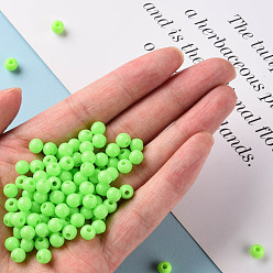 Citron Vert Perles acryliques opaques, ronde, lime, 6x5mm, Trou: 1.8mm, environ4400 pcs / 500 g