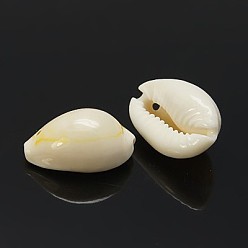 White Cowrie Shell Pendants, White, 17~22x11~16x9~11mm, Hole: 1mm, about 320pcs/500g