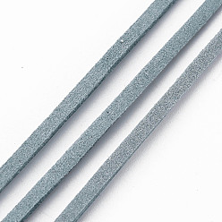 Light Steel Blue Faux Suede Cords, Faux Suede Lace, Light Steel Blue, 1/8 inch(3mm)x1.5mm, about 100yards/roll(91.44m/roll)