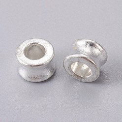 Silver Tibetan Style Alloy European Beads, Large Hole Beads, Barrel, Silver Color Plated, Lead Free & Nickel Free & Cadmium Free, 8x5.5mm, Hole: 4.5mm