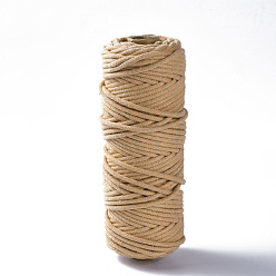 BurlyWood Cotton String Threads, Macrame Cord, Decorative String Threads, for DIY Crafts, Gift Wrapping and Jewelry Making, BurlyWood, 3mm, about 54.68 yards(50m)/roll