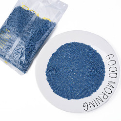 Морской Синий 11/0 чешский непрозрачный стеклянный бисер, lustered, круглые, Marine Blue, 2.2x1.5 мм, отверстие : 0.7 мм, о 500 г / мешок