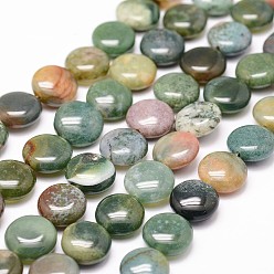 Indian Agate Natural Indian Agate Beads Strands, Flat Round, 12x6mm, Hole: 1.2mm, 33pcs/strand, 15.7 inch