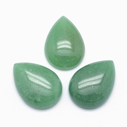 Green Aventurine Natural Green Aventurine Cabochons, Teardrop, 25x18x7mm