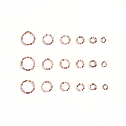 Red Copper Brass Jump Rings, Open Jump Rings, Red Copper, 4~10x0.8~1mm, Inner Diameter: 2.4~8mm