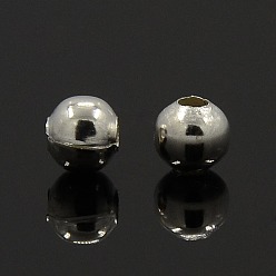 Silver Iron Spacer Beads, Round, Silver Color Plated, 2~5mm, Hole: 1~2mm