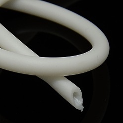 White Synthetic Rubber Cord, Hollow, with White Plastic Spool, White, 5mm, Hole: 3mm, about 10.93 yards(10m)/roll