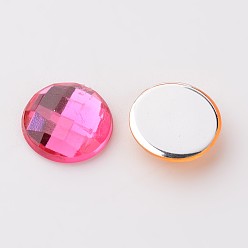 Mixed Color Imitation Taiwan Acrylic Rhinestone Flat Back Cabochons, Faceted, Half Round/Dome, Mixed Color, 10x3.5mm, 1000pcs/bag