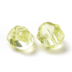 Olive Transparent Czech Glass Beads, Rabbit, Olive, 17.5x15x11.5mm, Hole: 1.4mm