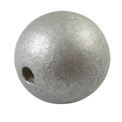 Silver Natural Wood Beads, Macrame Beads Large Hole, Lead Free, Dyed, Round, Silver, 24~25mm, Hole: 5mm