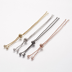 Mixed Color Rack Plating Brass Chain Bracelet Making, with Rhinestone, Long-Lasting Plated, Slider Bracelets Making, Cadmium Free & Lead Free, Mixed Color, Single Chain Length: about 115~120mm
